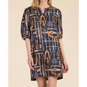 NEW TYLER BOE audrey equestrian status dress in navy silk size 8